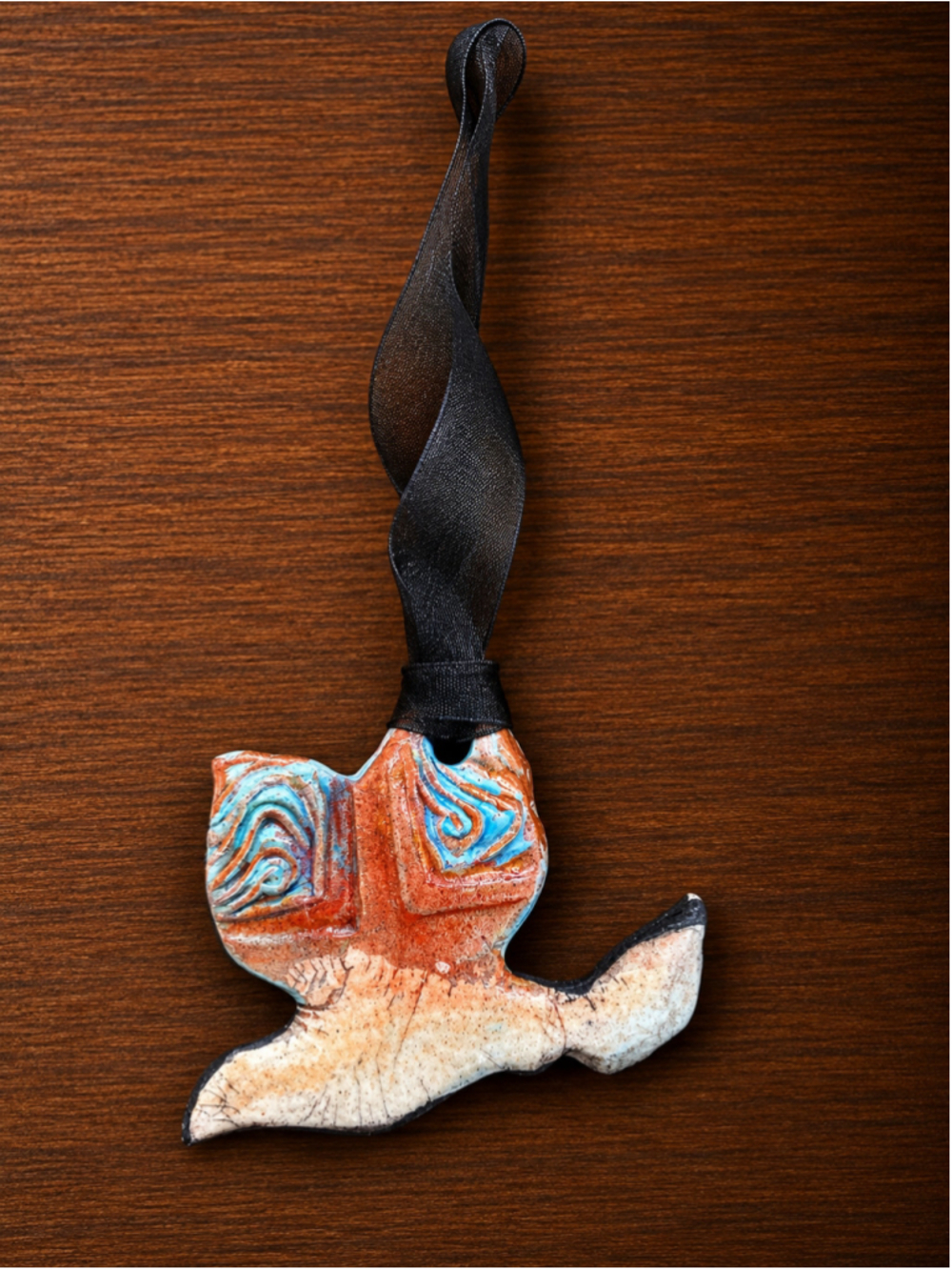 Unisex Unbranded Ceramic Ornament One Size Orange Blue